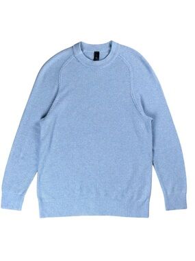 Lululemon Textured Knit Crewneck Sweater Heathered Crater Blue XS